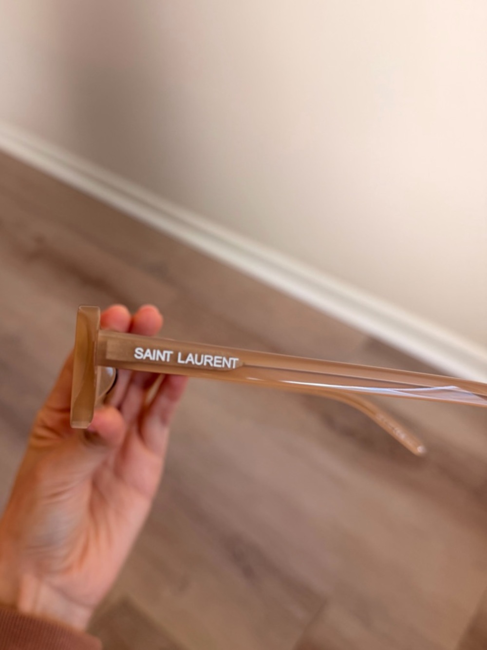 🤎Saint Laurent Nude Oval Sunglasses Chic Minimal Frame ✨ - Picture 4 of 10
